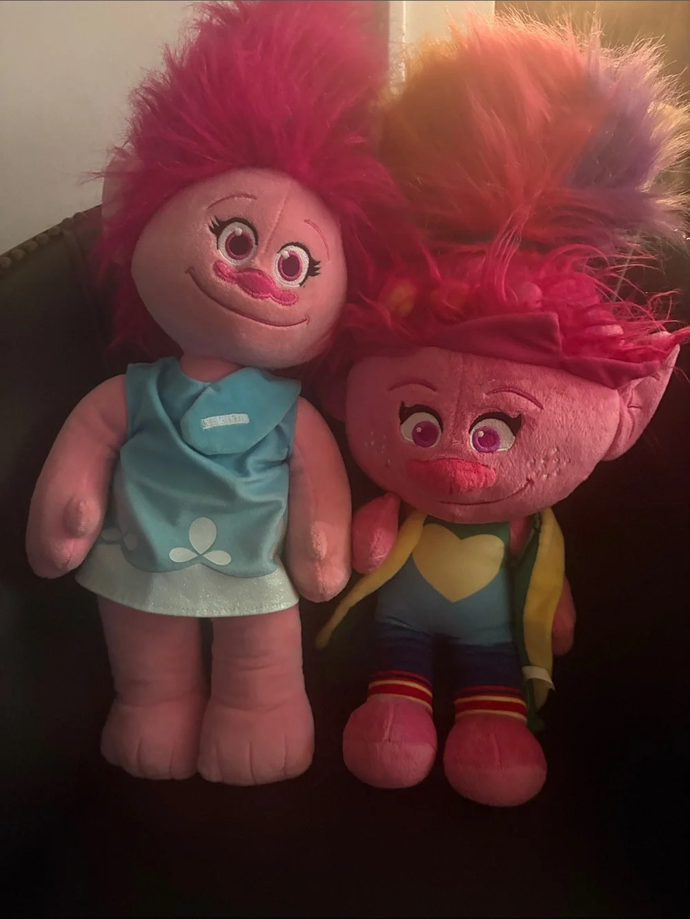 Trolls Pink Plush Duo with Bright Magenta & Multicolor Hair